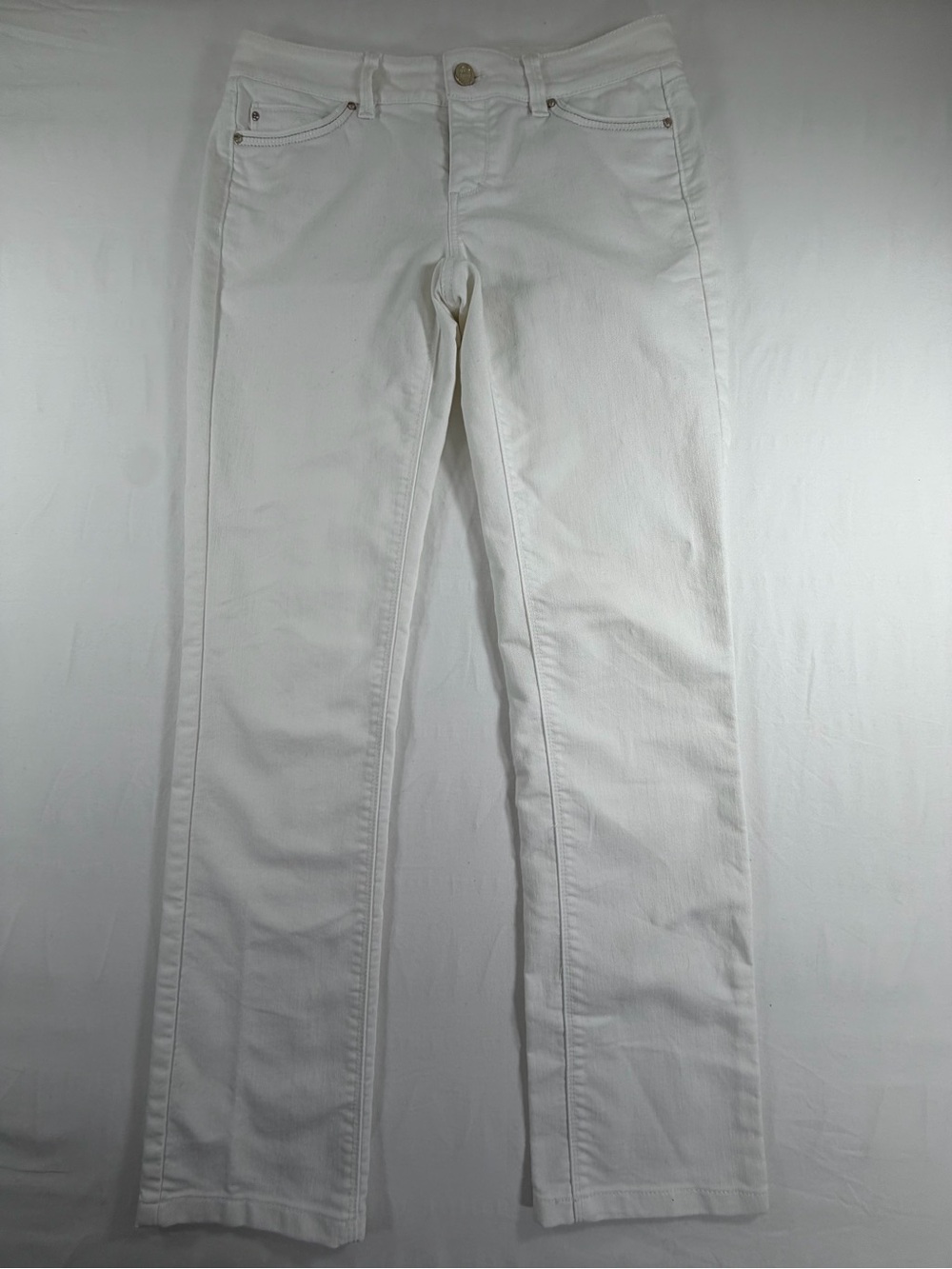 White House Black‎ Market Blanc Slim Ankle White Jeans Women Size 14